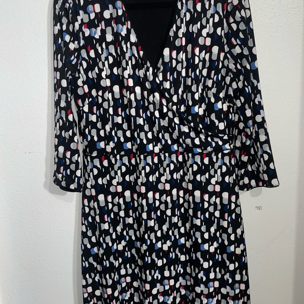 White House Black Market Multicolor Long Sleeve Dress